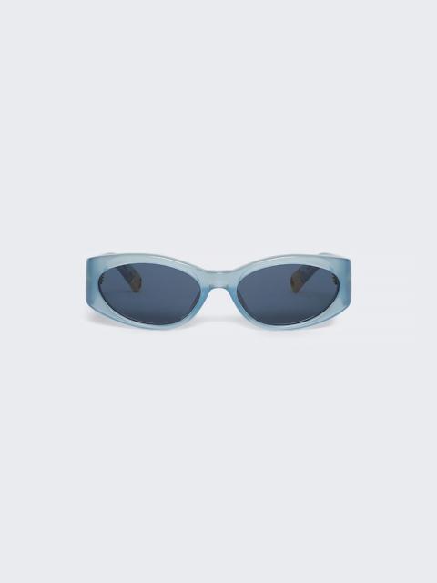 LINDA FARROW Ovalo Sunglasses Blue Pearl