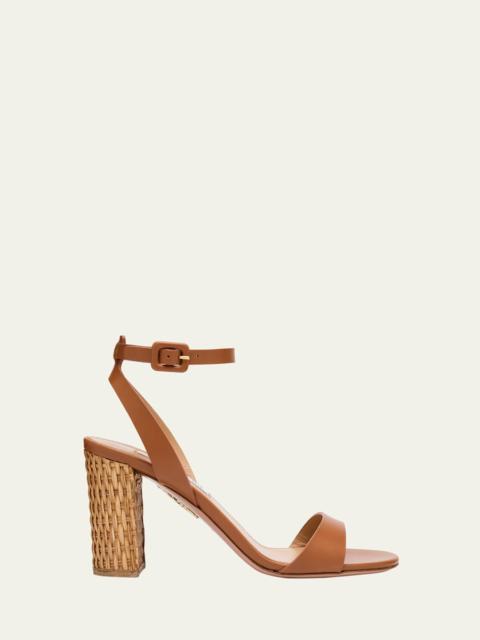 AQUAZZURA Sunseeker Leather Ankle-Strap Sandals