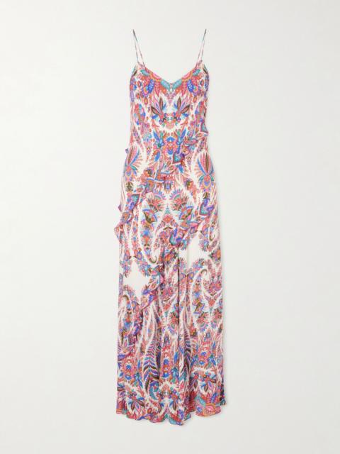 Etro Ruffled paisley-print chiffon maxi dress Multi