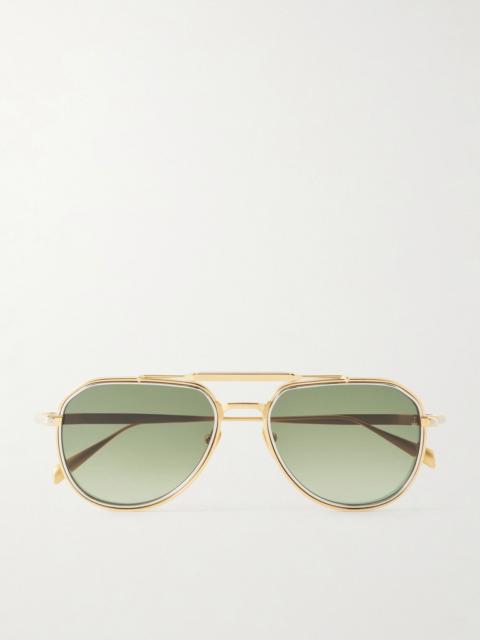 JACQUES MARIE MAGE Commander Double-Bridge Aviator-Style Gold-Tone Sunglasses Gold