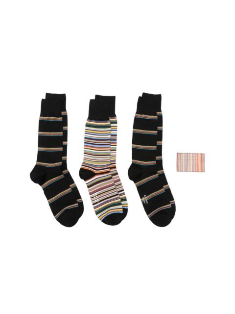 Paul Smith Artist Stripe socks and cardholder (set of four)