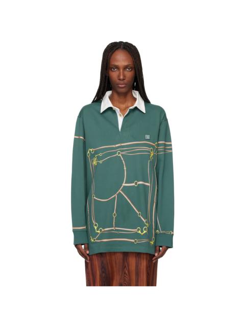 CONNER IVES Green Belt Printed Rugby Polo