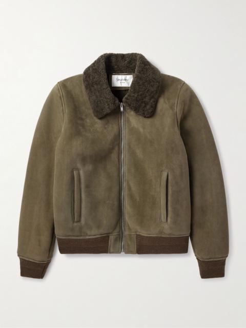 Shearling Blouson Jacket Green