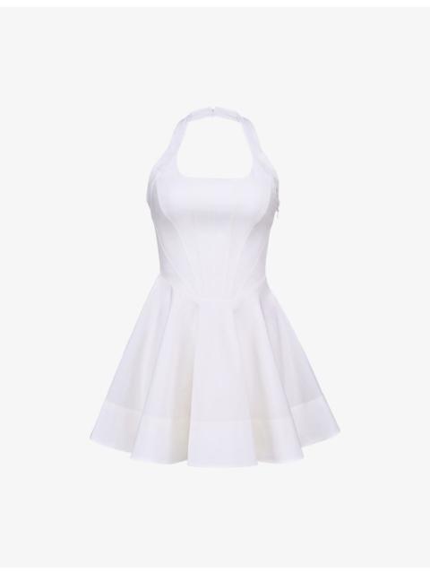 House of CB Sasha Halterneck Stretch-Cotton Mini Dress