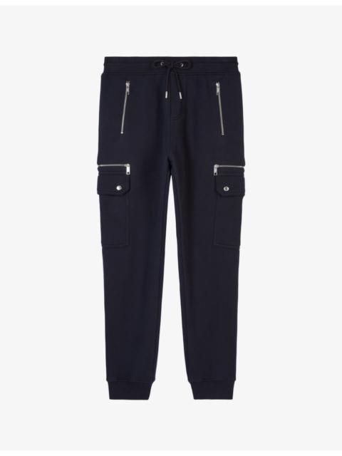 The Kooples Drawstring-waist zipped-pocket cotton-jersey jogging bottoms