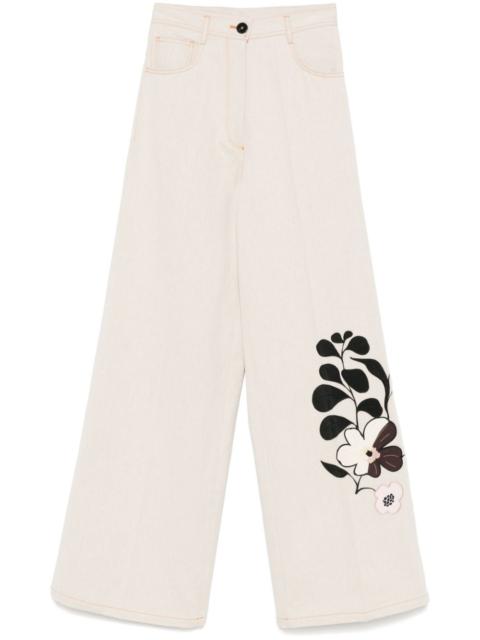 forte_forte floral-embroidered trousers