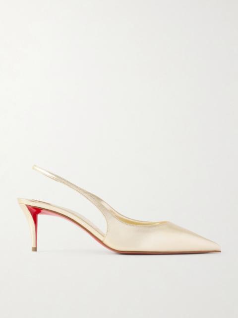 Christian Louboutin Miss Z metallic leather slingback pumps Gold