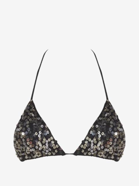 LESLIE AMON sequin-embellished Scorpio bikini top