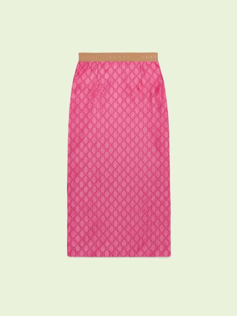 GUCCI GG embroidered silk skirt