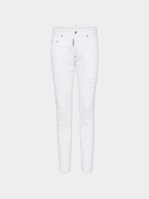 DSQUARED2 WHITE BULL SKATER JEANS