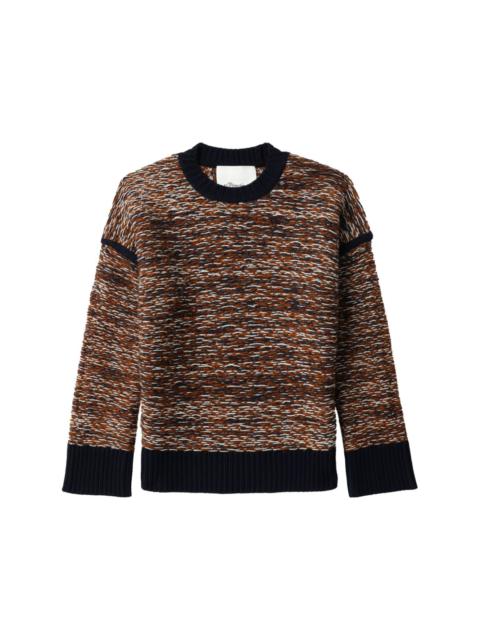high-neck jacquard wool jumper