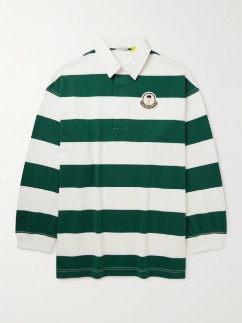 Moncler Palm Angels Oversized Logo-Appliquéd Cotton-Jersey Polo Shirt