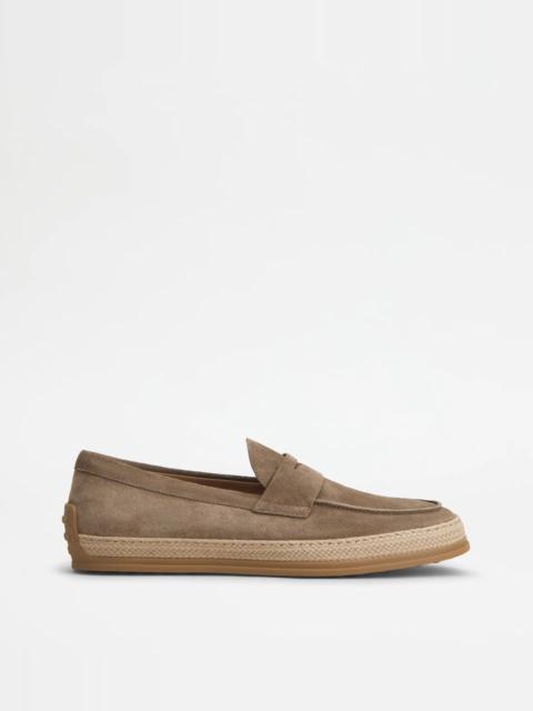 Tod's LOAFERS IN SUEDE - BEIGE