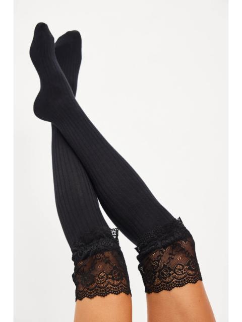 FREE PEOPLE Viola Lace Over-The-Knee Socks