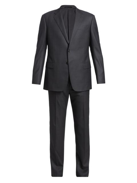 GIORGIO ARMANI Men's Wool & Silk Two-Piece Suit - Solid Dark