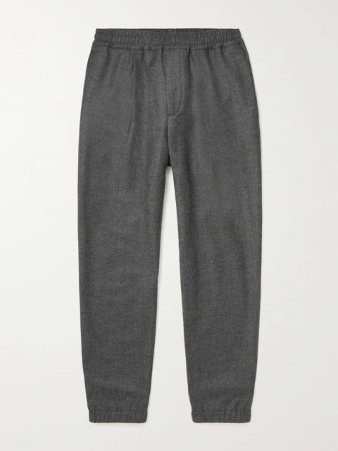 Tapered Pleated Virgin Wool and Cashmere-Blend Flannel Trousers