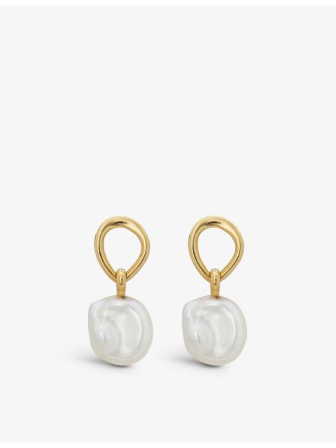 MONICA VINADER Nura Keshi 18ct recycled yellow gold-plated vermeil sterling silver and pearl drop earrings
