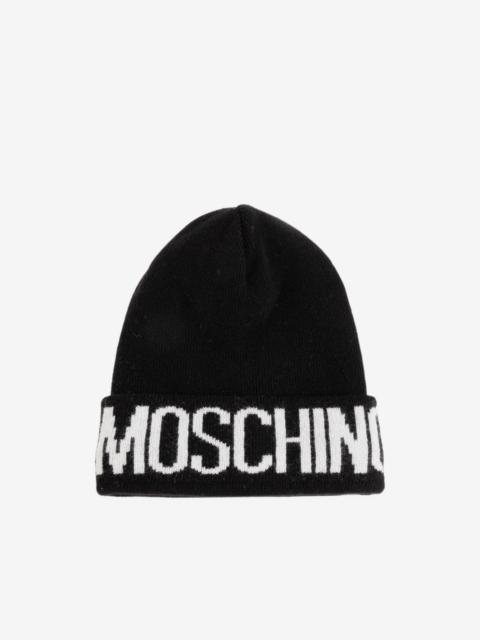 Moschino logo-intarsia beanie hat
