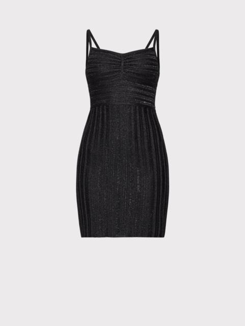 HERVE LEGER LUREX EYELASH SWEETHEART DRESS