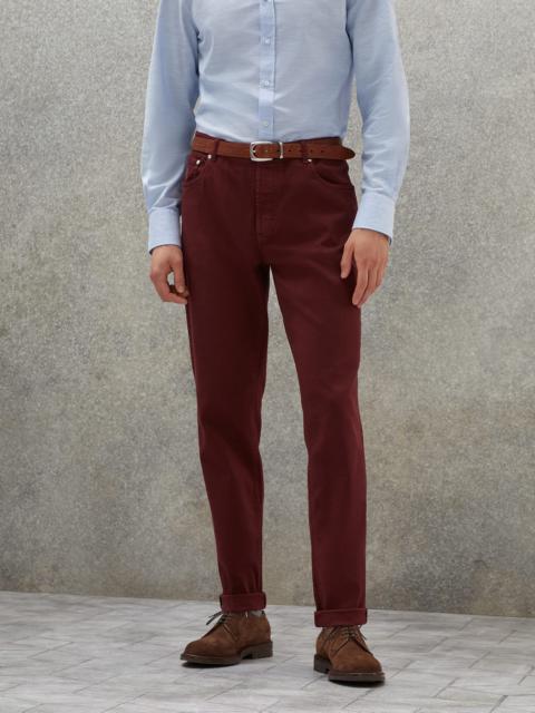 Brunello Cucinelli Dyed comfort lightweight denim traditional fit five-pocket trousers