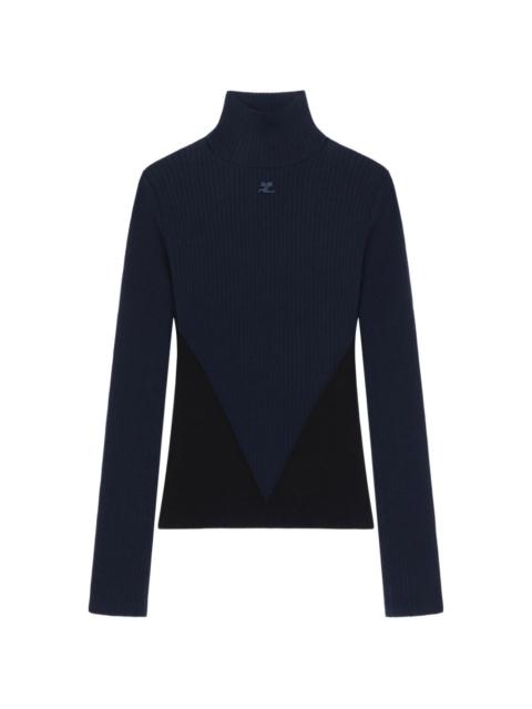 courrèges V-line turtleneck sweater