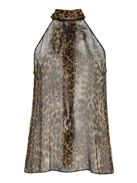 Alla Halterneck Silk Top brown