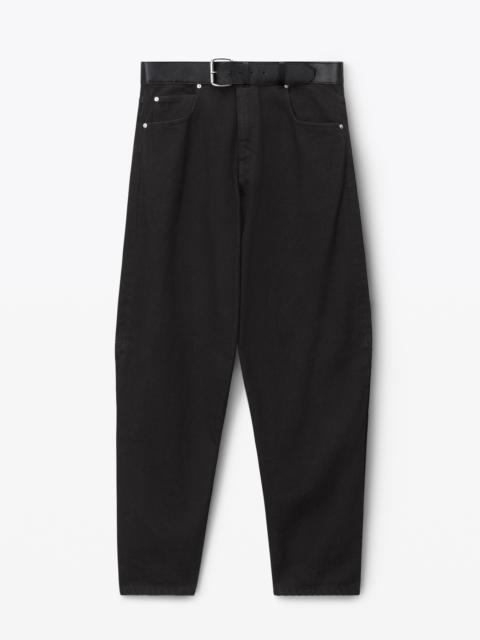 Alexander Wang leather belted jean in denim