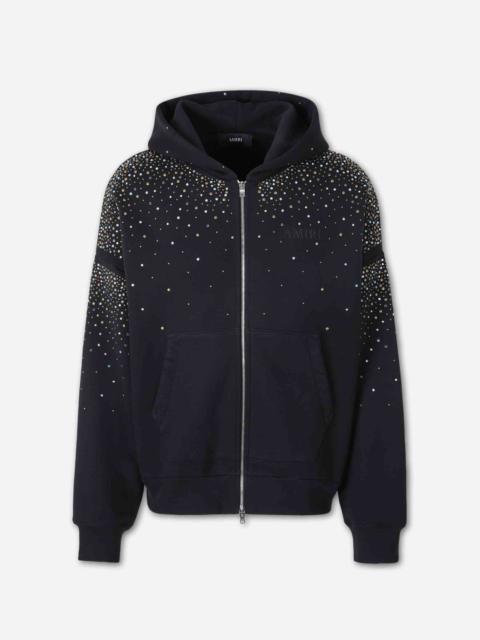 AMIRI RHINESTONE ZIP-UP SWEATSHIRT