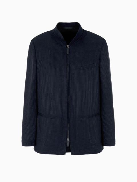 GIORGIO ARMANI ASV single-breasted jacket in a canneté cupro blend