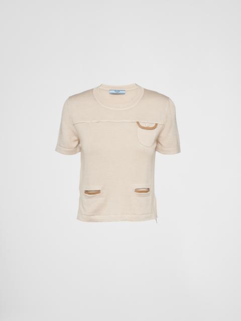 Prada Wool and silk crew-neck sweater