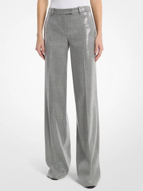 MICHAEL KORS COLLECTION Camilla Sequin Wool Blend Wide-Leg Trousers