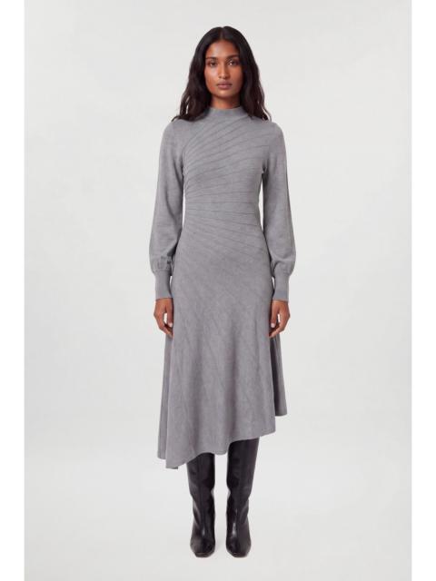 KAREN MILLEN Wool Look Rib Detail Long Sleeve Knitted Dress