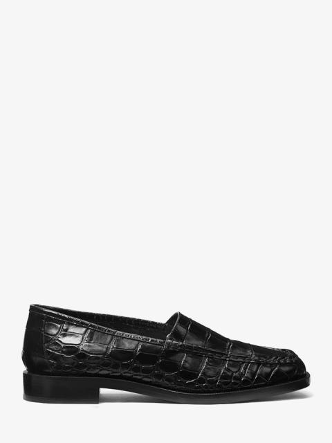 MICHAEL KORS Carolyn Crocodile Embossed Leather Loafer