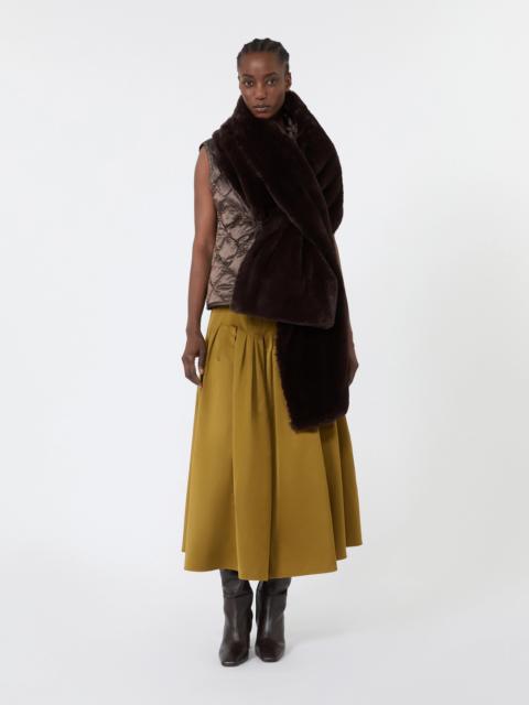 Max Mara PIACERE Water-repellent canvas padded stole - DARK BROWN