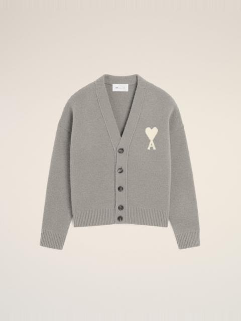 AMI Paris GREY ALPACA CARDIGAN WITH AMI DE COEUR