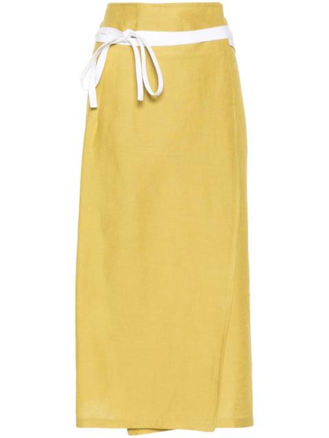 FABIANA FILIPPI wraparound linen midi skirt