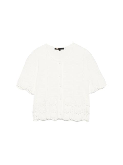 maje faux-pearl detailed top
