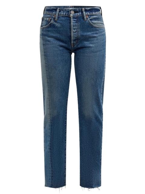 MOUSSY VINTAGE Women's Westchase Pieced Mid-Rise Straight-Leg Jeans - Blue
