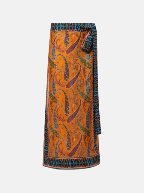 Etro Paisley cotton midi skirt