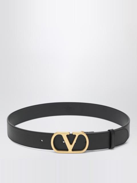 Valentino VLogo black/gold leather belt