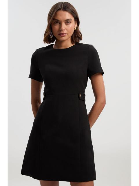 KAREN MILLEN Compact Stretch Essential Waist Tab Detail Tailored Mini Dress