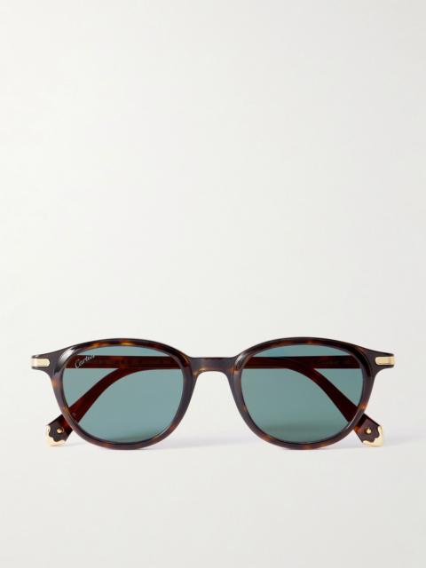 Cartier Round-Frame Tortoiseshell Acetate Sunglasses Tortoiseshell