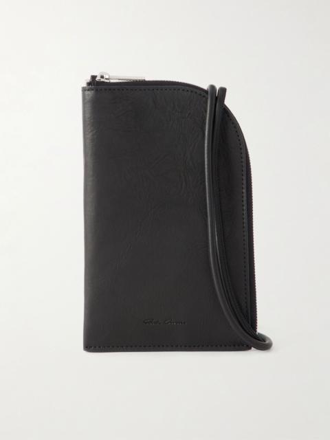 Rick Owens Leather crossbody wallet Black