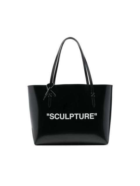 slogan-print tote bag