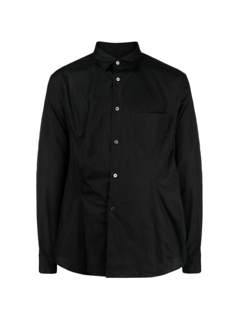 spread-collar cotton shirt