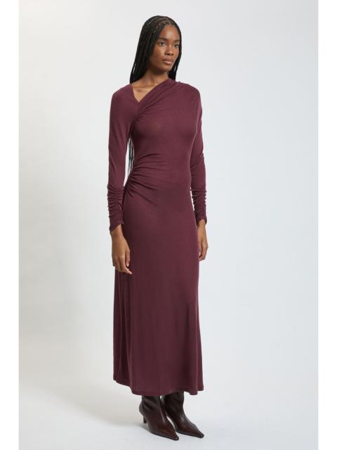 KAREN MILLEN Wool Blend Asymmetric Hem Jersey Dress