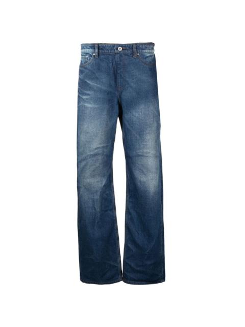 Y/Project Navy Lazy layered-effect straight-leg jeans