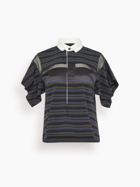 sacai Horizontal Stripe T-Shirt in Black/Navy