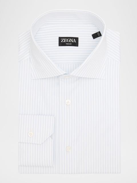 ZEGNA Men's Trecapi Cotton Fine Stripe Dress Shirt