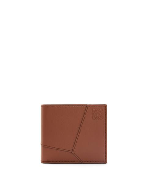 Puzzle bifold wallet in classic calfskin